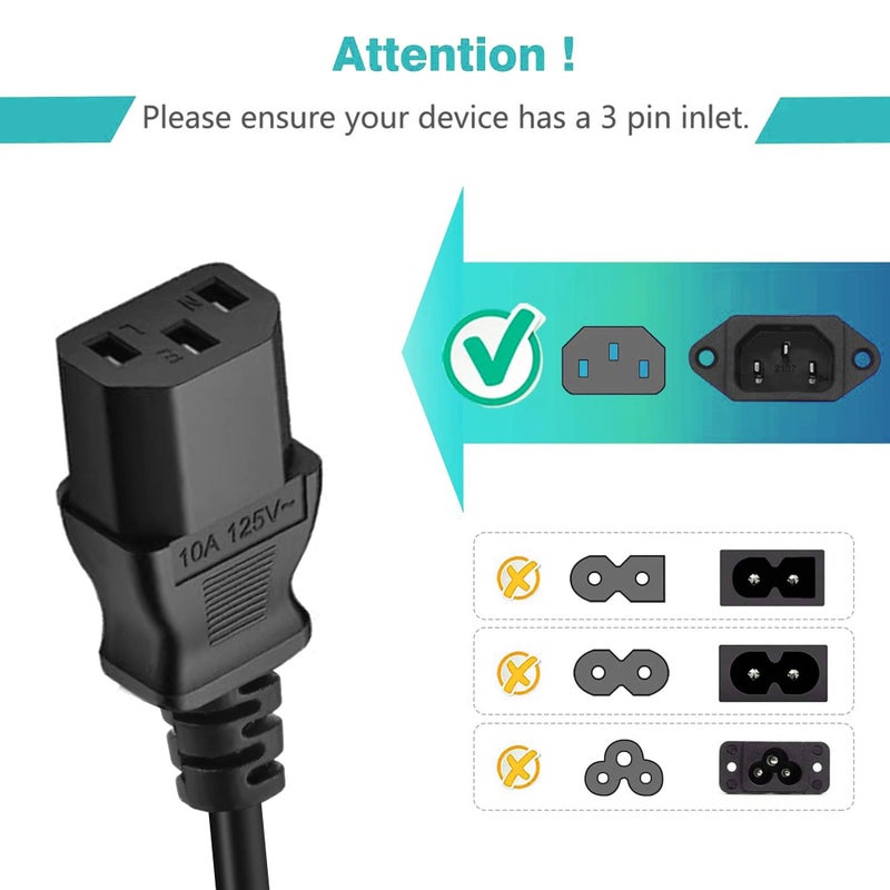 ABLEGRID 6ft Power Cord Cable for Fender Frontman 15R 15G 212R 25R Amplifiers - Image 3
